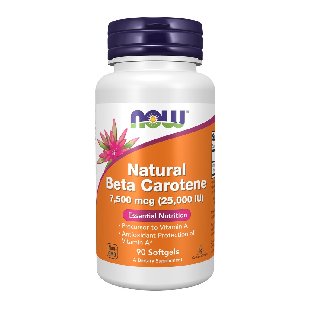 TERAZ Potraviny Doplnky, Natural Beta karotén 25,000 IU, Essential Nutrition, 90 Softgels