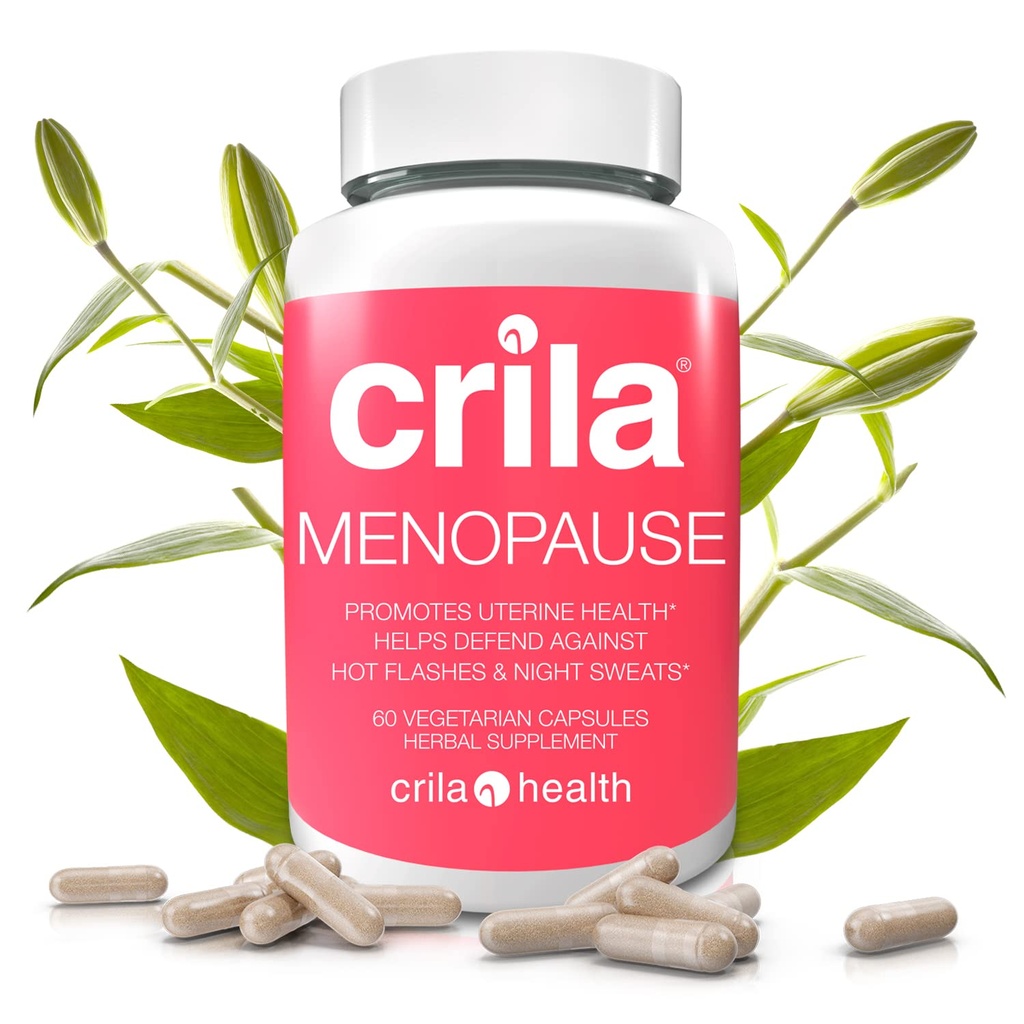 Crila Zdravie Menopauza Doplnky pre ženy - 60 Ct. I Nočné potenie a horúce riasy Menopauza Relief pre ženy bez estrogénu, Prírodné zložky, Znížiť nálady Swings, Únava a Bloating *