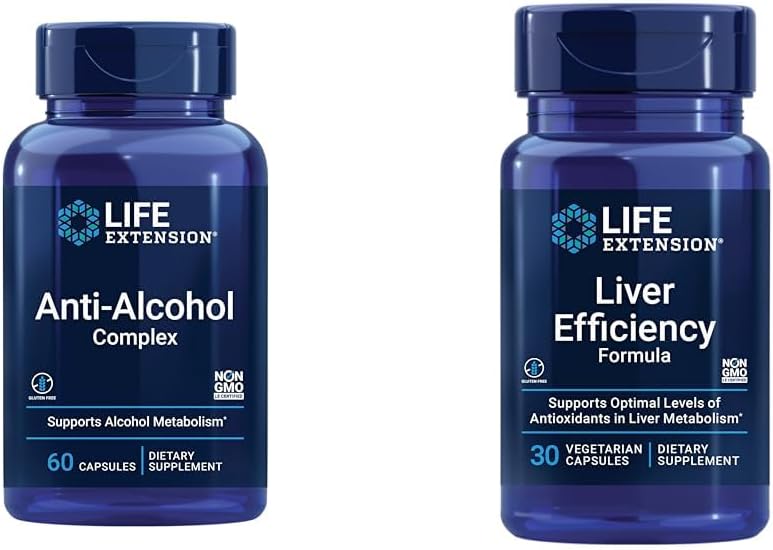 Life Extension Pečeň Zdravie Podpora Bundle s anti-Alcohol komplex a pečeň účinnosť vzorca