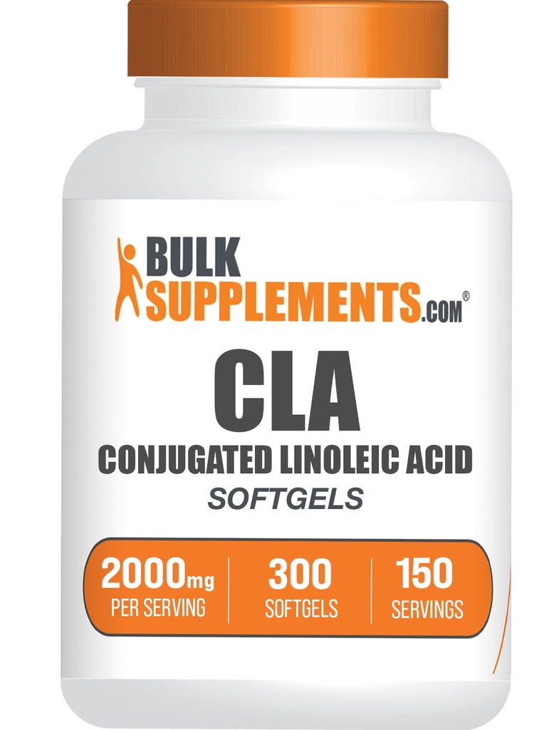 BulkSupplementments.com Konjugované linoleic Acid Softgels - CLA Doplnky, CLA 2000mg, CLA Požltové kapsule, CLA Pills - 2 CLA Softgels per Serving, 150-Day Supply, 300 Softgels