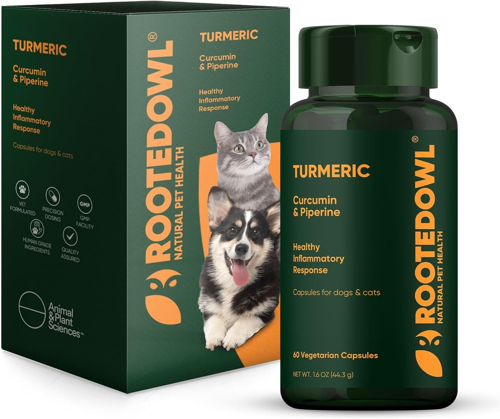 Koreňovaná ovca kurkuma - Turmérske doplnky pre psy a mačky - s kurkumínom, piperínom a vitamínom C na protizápalovú úľavu - 60/ct