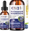 2 balenie Kálium Magnézium Supplement Tekutá - vysoká absorpcia Pokoj Magnézium Complex & Draslík Plus Vápnik, Vitamín D3, Zinok pre Leg Cramps & Bone & Energy & Immune Support - 4 Fl oz