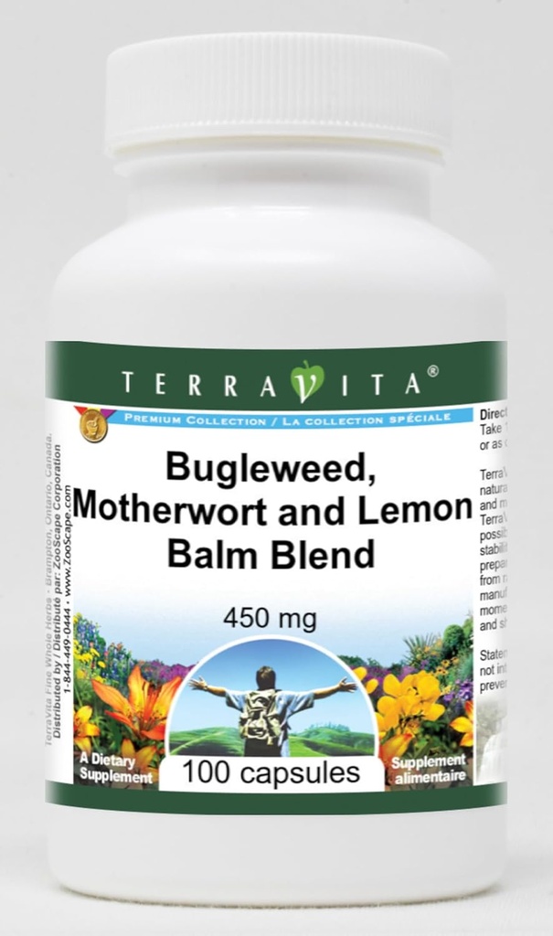 Podpora štítnej žľazy - Bugleweed, Motherwort a Lemon Balm - 450 mg (100 kapsúl, ZIN: 51178) - 2 balenia
