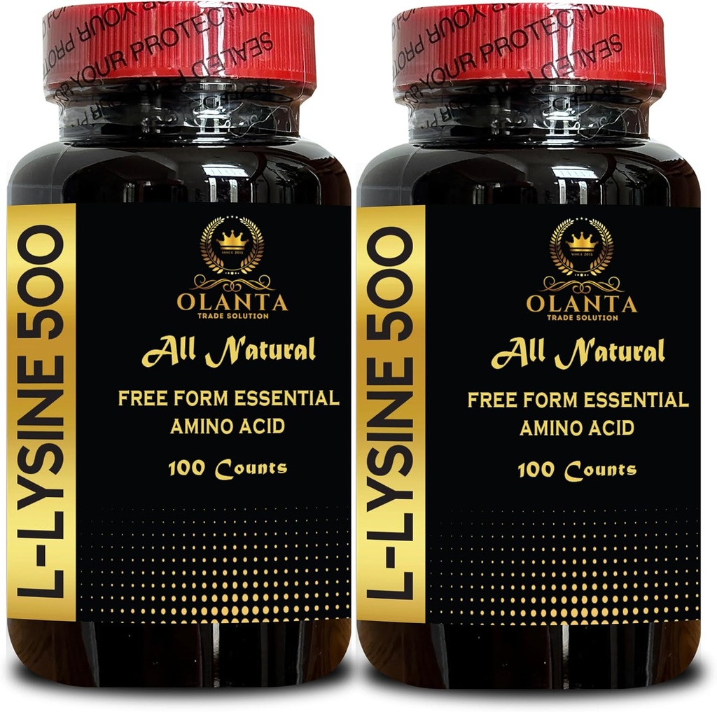 L-LYZÍN 500 - Aminokyselin Vitamín Supplement, menopauza energetické doplnky pre ženy, zadarmo formy aminokyselín doplnok, Podporuje Integrity kože a pier - 2 fľaše 200 Počet