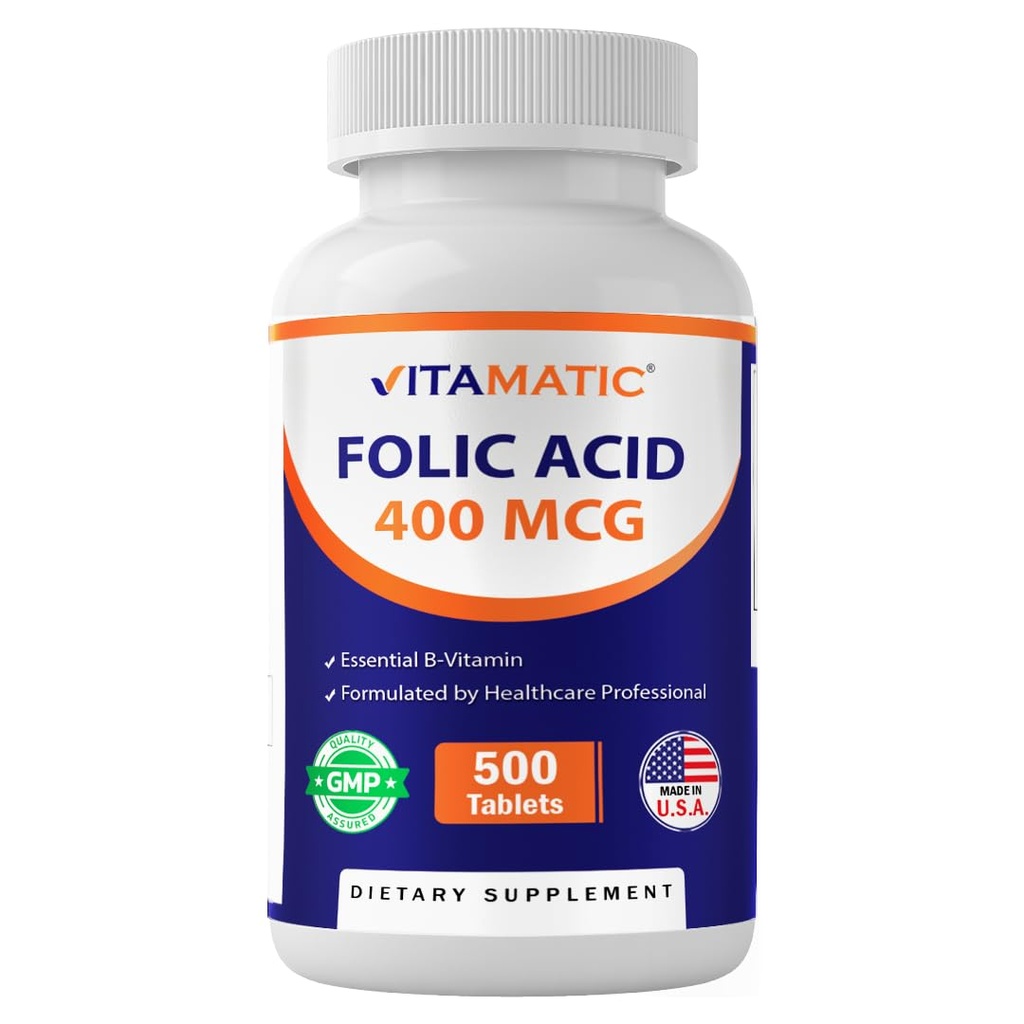 Vitamatická kyselina listová 400 μg - 500 vegetariánskych tabliet - vitamín B9