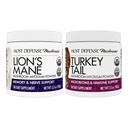 Host Defense Bundle with Lion's Mane Powder, 3,5 oz & Turkey Tail Mushrom Powder, 3,5 oz - Podpora Zdravie mozgu, pamäte a zaostrenia - Podpora Digestívne a imunitné zdravie