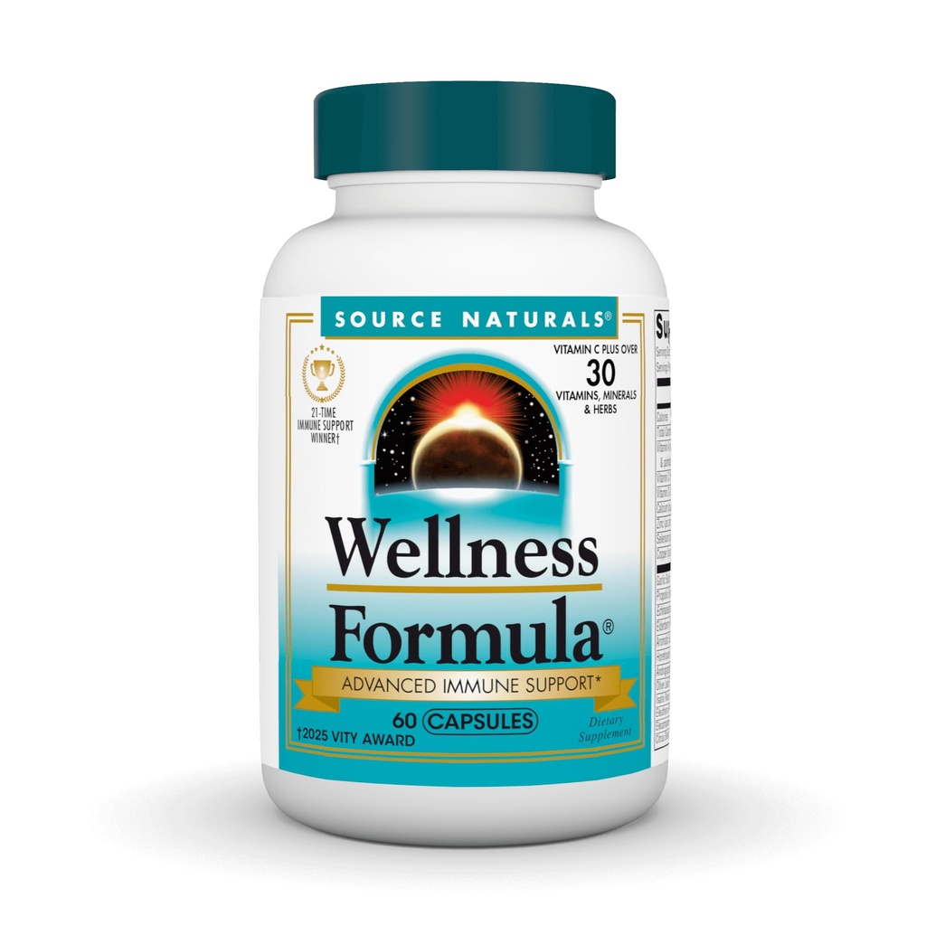 Zdroj Naturals Wellness Formula Bio-Aligned Vitamíny a bylinné obrany pre imunitný systém Podpora - Dietary Supplement & Imunity Booster - 60 Kapsule