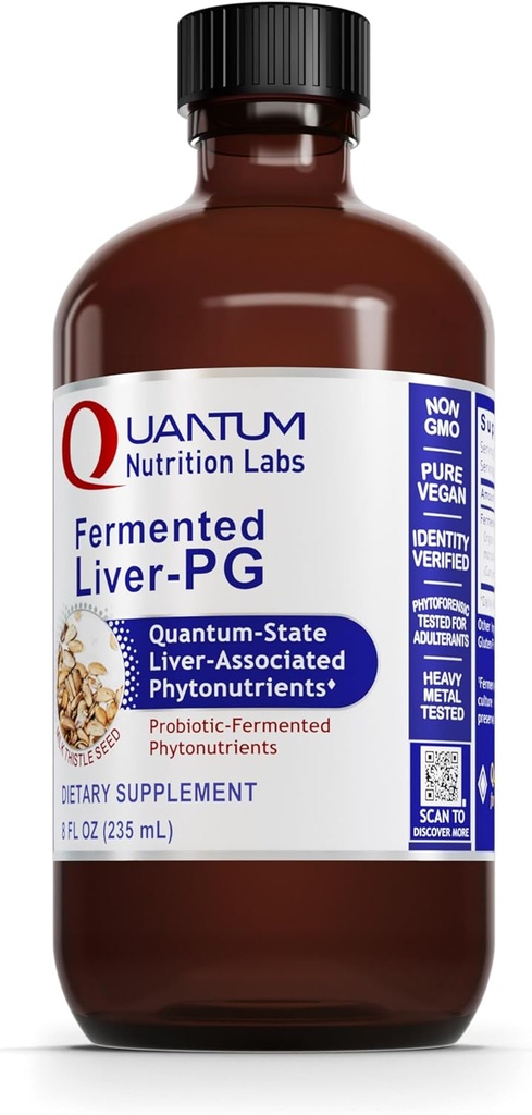 QNL Fermented Liver-PG - Vegan Liver Aid Supplement - Obsahuje organické kurkuma a mlieko bodka - Pečeň podpora doplnok pre ženy a mužov - 8 fl oz