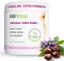 HillVital Varicose Veins Liečba nôh, prírodné Varicose Vein Cream a Spider Vein liečba pre nohy a iné časti tela, Premium Horse Chestnut Cream pre napumpované žĺtky, Infundované 14 bylín