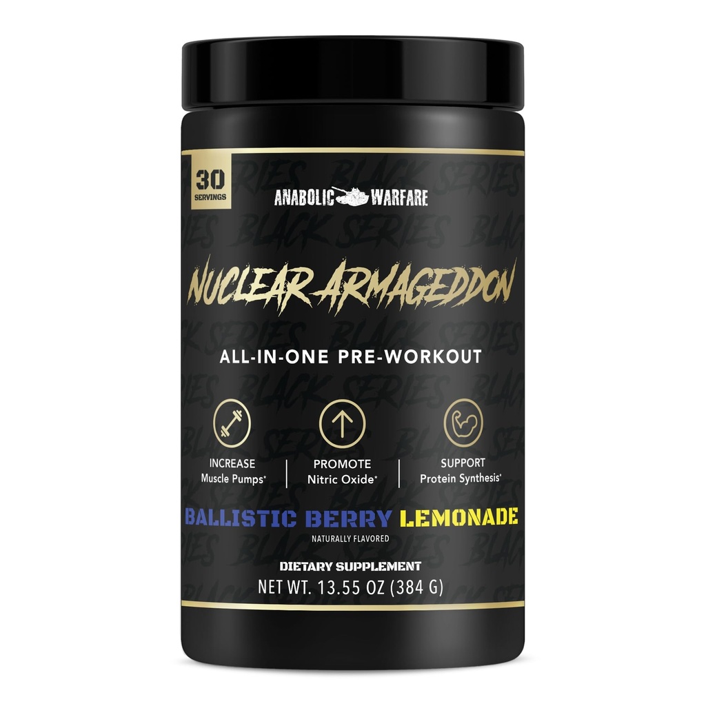 Anabolická vojna Jadrový Armagedon Pred tréningu Powder Pre-Workout pre mužov a ženy s L-Citrulín, Beta Alanyne Powder a kofeín (Balistická Berry Lemonade - 30 Servings)