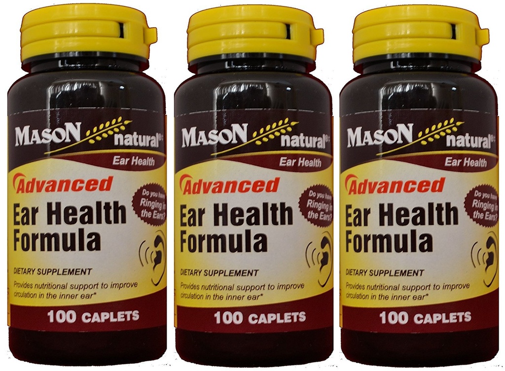 Mason Natural Advance Ear Health Formula Bioflavonoids Plus 100 Caplets per fľaša Balenie 3 Celkom 300 Caplets