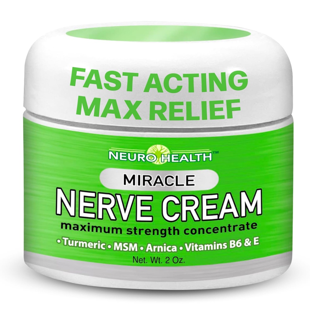 Miracle Nerve Cream - Maximálna sila - Turmerica a Arnica Blend pre neuropatia Discomfort Relief - Upokojujúce Foot & Hand Formula s MSM, B6, E - Made in USA