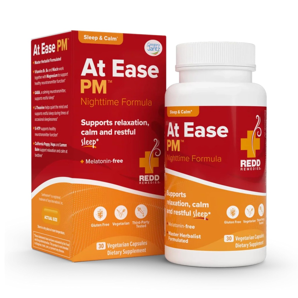Redd Remedies, v Ease PM, Natural Sleep Aid, podporuje relaxáciu, 30 Vegetariánske kapsule