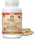 Skin and Coat Supplement with Fish Oil and Omega 3 for Psi and Mačky - Psie svrbenie Relief Pet Supplement for Shedding, Suché svrbenie kože a alergií - Psie alergie liečba Vitamíny (60 Tabule)