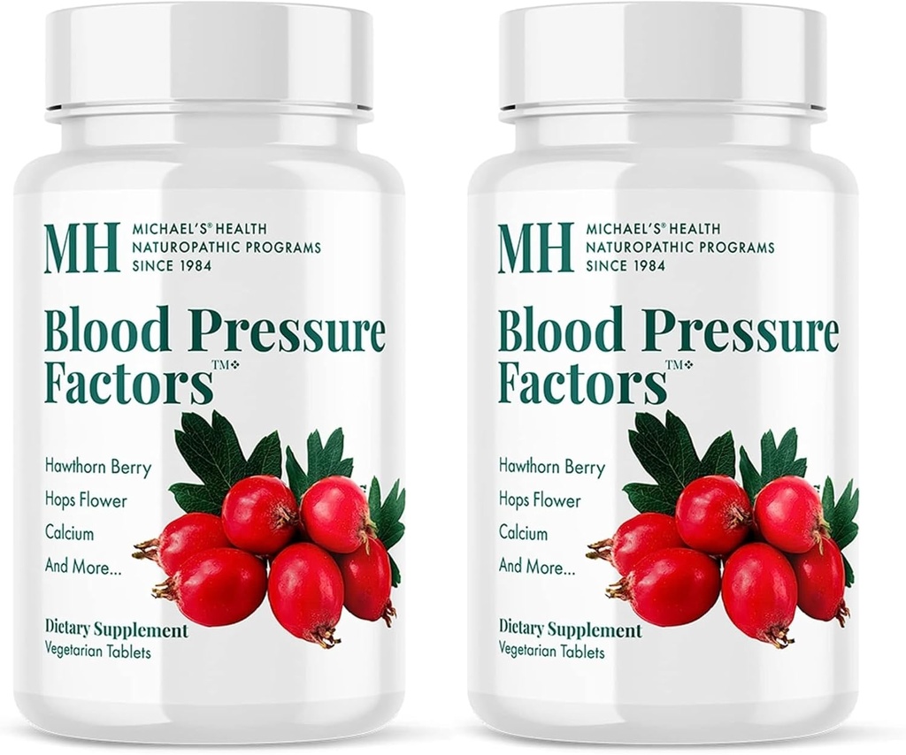 MICHAEL'S Health Naturopathic Programs Blood Pressure Factors - 60 Vegetarian Tablets, Pack of 2 - Provides Fluid Balance Support - Kosher - 40 Total Servings