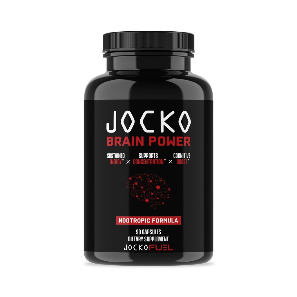 Jocko Fuel Brain Power - Nootropic Dietary Supplements for Memory & Focus wiht L Theanine, L Carnitine- Energy & Focus Supplement (90 kapsúl)