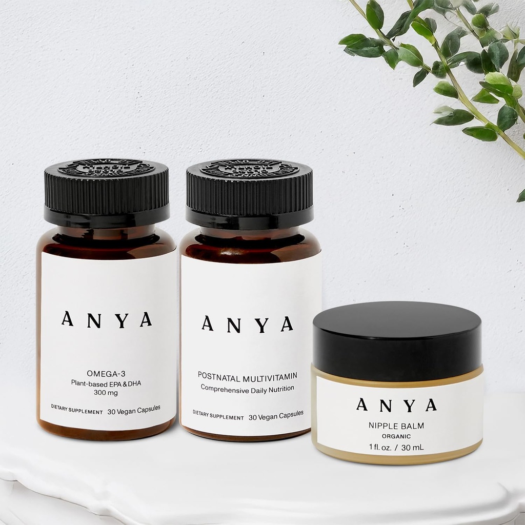 Anya Multivitamín + Nipple Balm Bundle Postpartum Essentials for Women, Postnatálne doplnky pre dojčenie