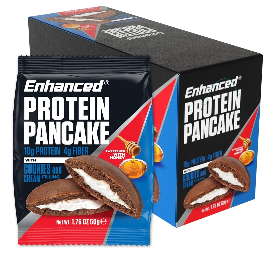 Vylepšené Labs Bielkoviny Palacinky ísť - Cookies & Cream (Pack of 10) - Nízky Carb, Nízky cukor, Nízky kalórií, vysoký obsah bielkovín, Keto-Priateľne - Pripravený k jedlu
