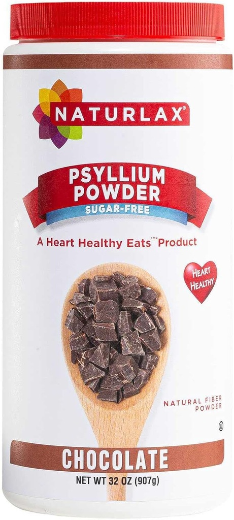 Psyllium bez cukru, prášok z huskových vlákien, čokoláda ochutená 32 oz