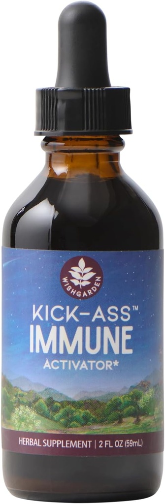 Záhradné byliny Kick-Ass Immune Aktivátor - Bylinné imunita podpora doplnok pre dospelých, Rastlinné-založené imunitného posilňovača a imunitnej obrany w/Echinacea & Goldenseal, Rýchla imunita Boost Formula, 2oz