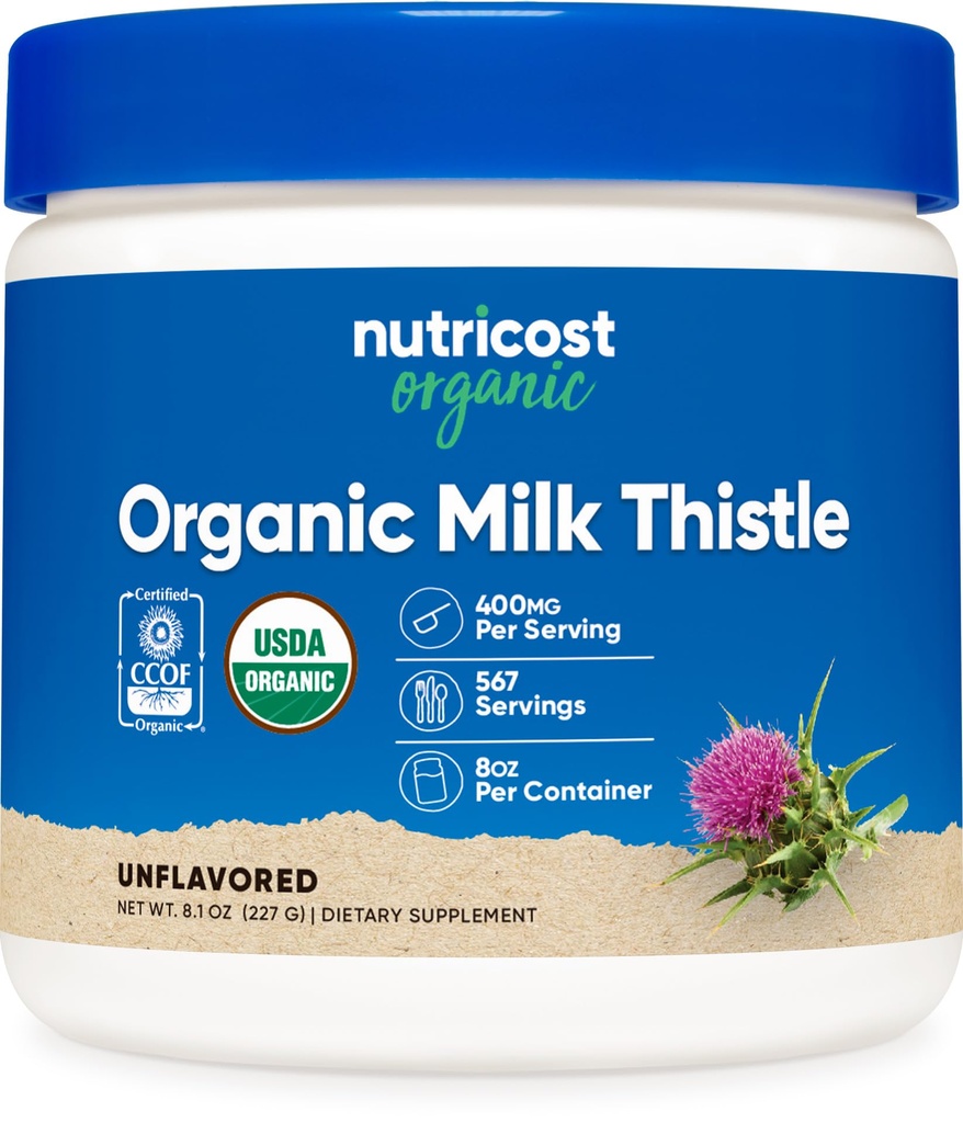 Nutricost Organic Milk Thitle (Silybum Marianum) 8 oz per Container (Unflavred) - Non-GMO, Gluten-Free