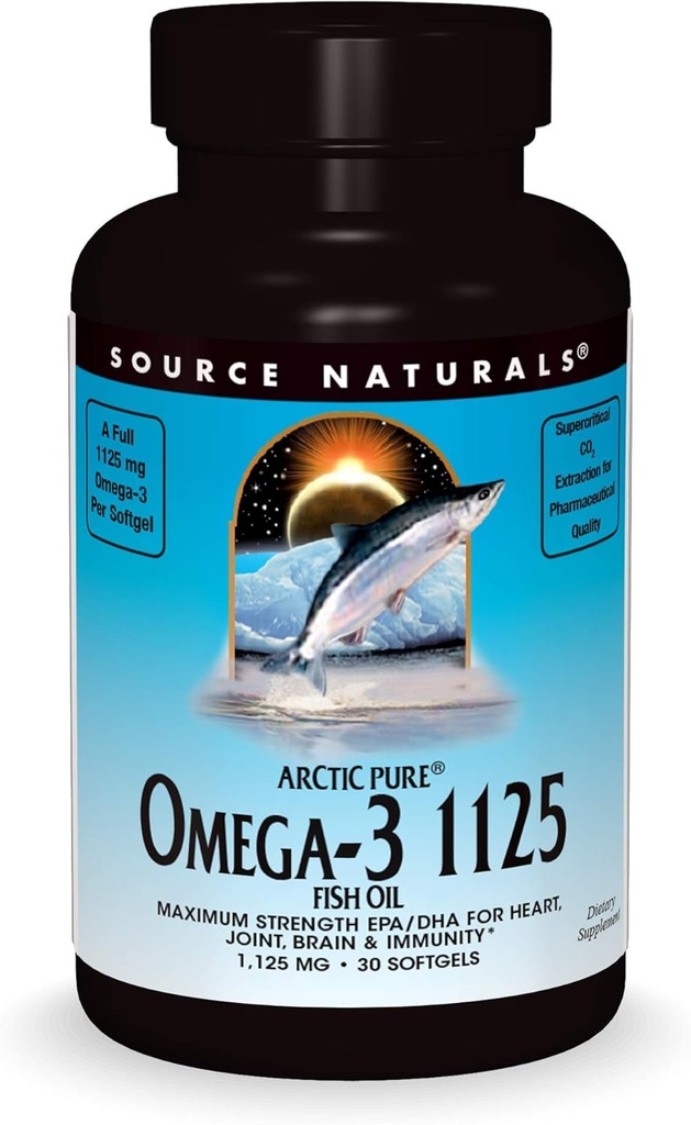 Zdroj Naturals ArcticPure Omega-3 Fish Oil 1125mg Ultra Potency Maximum Strength EPA + DHA for Heart, Joint, Brain & Immune Health - 30 Softgels
