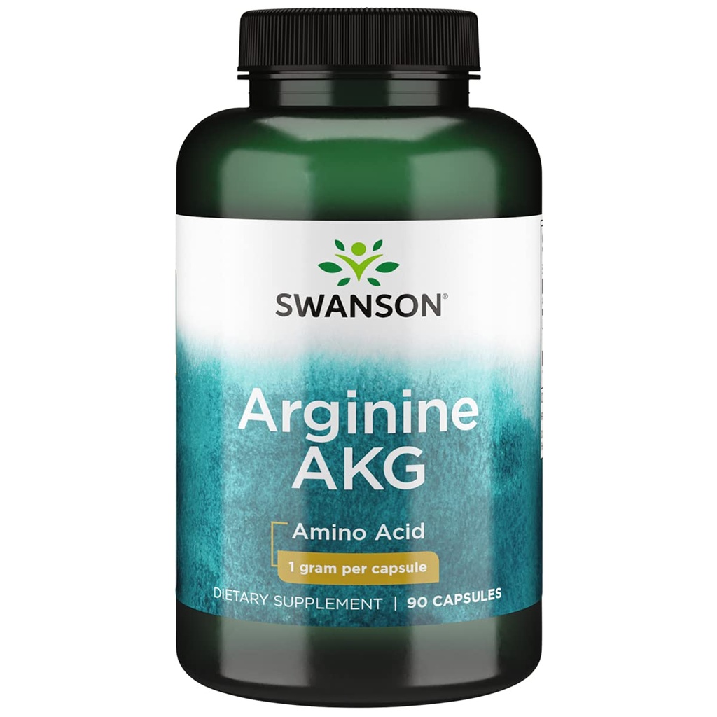 Swanson Amino Acid Maximálna sila Arginín Akg Zvyšovač oxidu dusnatého 1000 Milligrams 90 Kapsule