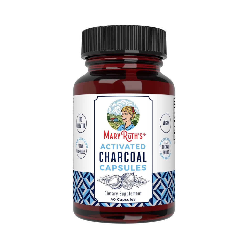 MaryRuth Organics Aktivované Charcoal Kapsule 