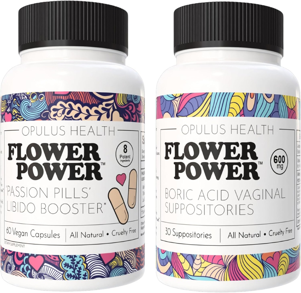 Kvetina Power - vášeň pilulky Libido Booster & Boric Acid Suppository 