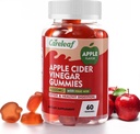 Jablkový Cider Ocot Gummies 60 Počet 1000 mg AVC s vitamínom B6 Vitamín B12 pre metabolizmus, zadusenie, detoxikácia, Gut & Immune Health