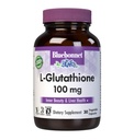 Bluebonnet Nutrition L-Glutatión 100mg, Free-Form Amino Acid, for Free Radical Protection, Soy-Free, Gluten-Free, Non-GMO, Kosher Certified, Vegan, 30 Rastlinné kapsule, 30 Servings