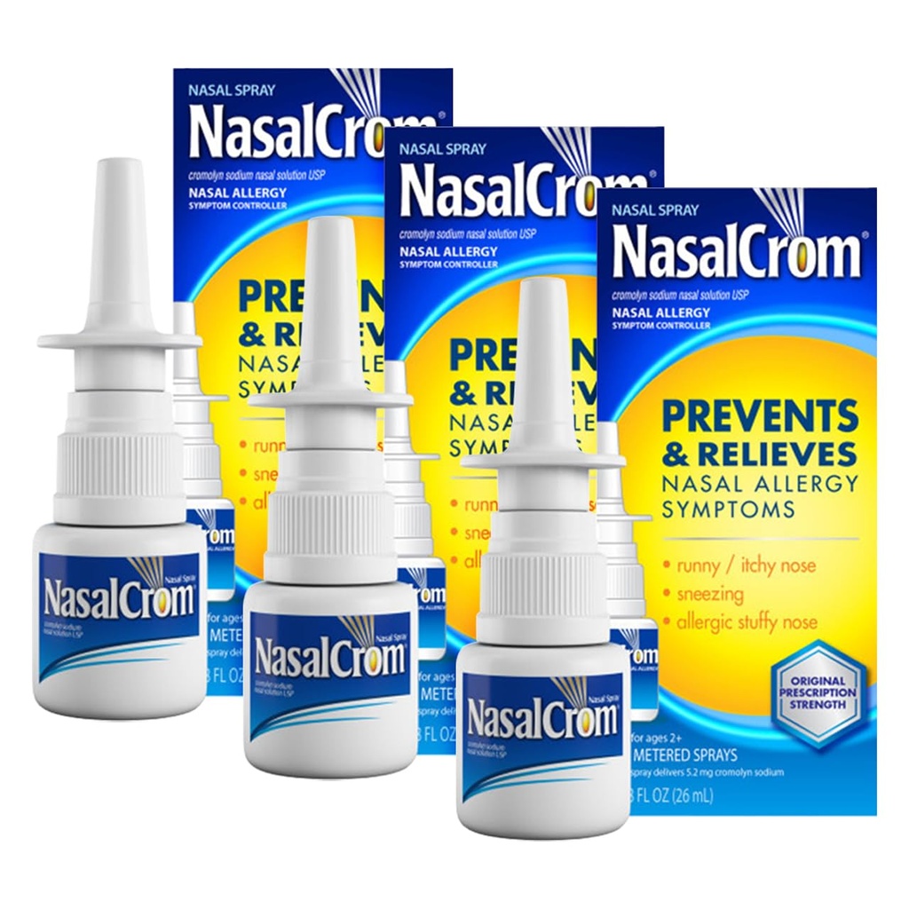 NasalCrom nosový sprej Alergénny Symptom Controller 200 Sprays .88 FL OZ (3 balenia)