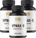 Golden After 50 VpMax-9 - Starostlivosť o zrak a antioxidant doplnok s očné vitamíny, luteín, lykopén a čučoriedky extrakt - 3 fľaše