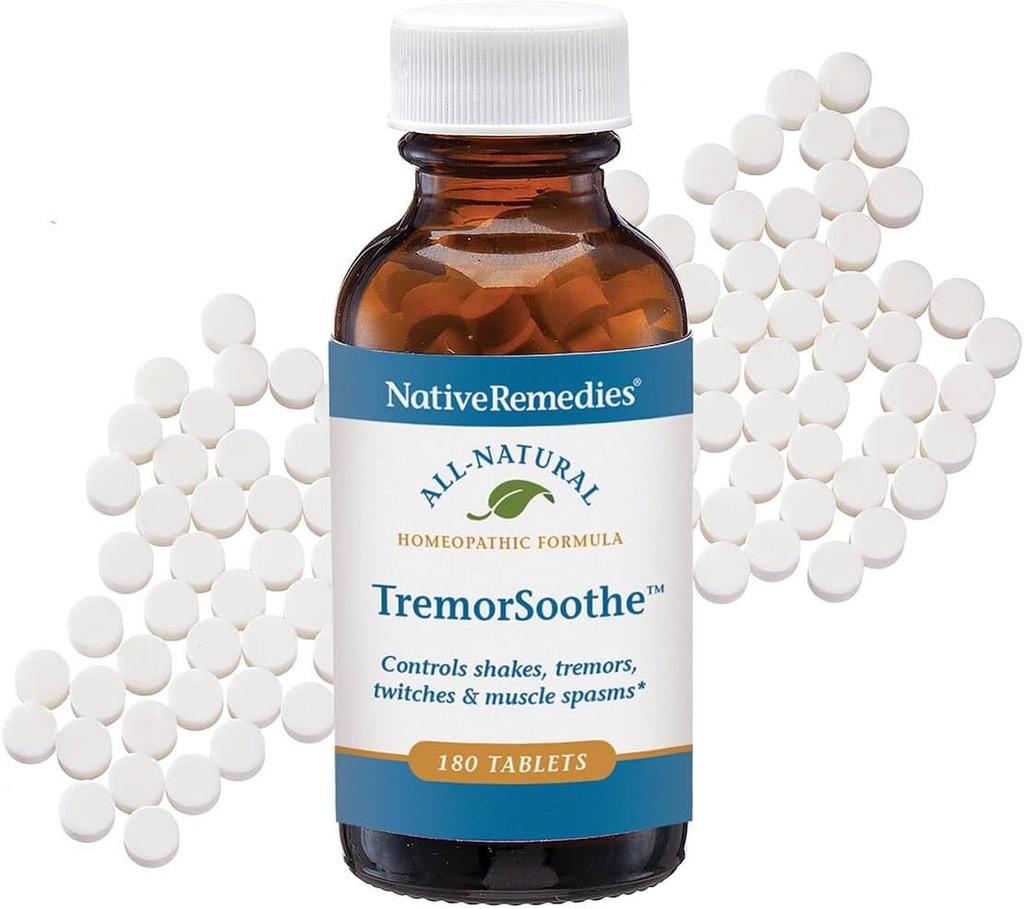 Native Remedies TremorSoothe - Prírodná homeopatická formula do dočasnej kontroly Shakes, Tremors, svalové spazmy a Twitches -180 Tablety