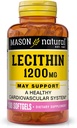 MASON NATURAL Lecithin 1200 mg - Healthy Cardiovascular System, Promotes Liver and Reproductive Health, 100 Softgels