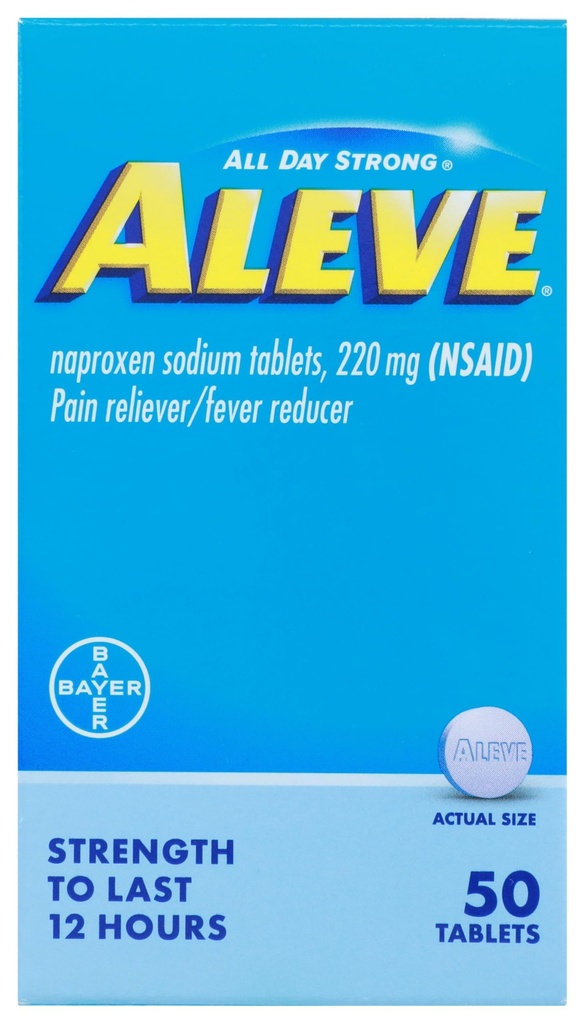Aleve, bolesť Reliever/horúčka Redukcia 220 mg tablety, počet 50