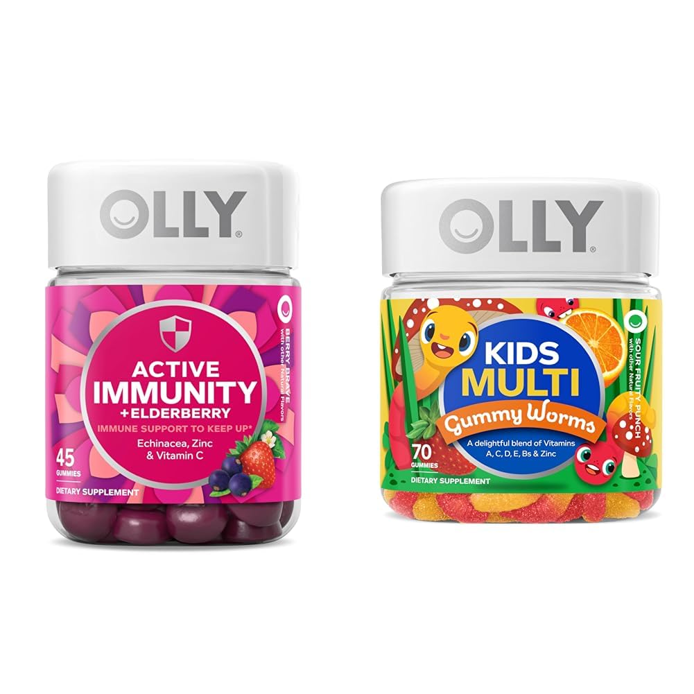 OLLY Gummy Active Imunity+Elderberry 45 Gummy a deti Multivitamín Gummy Worms 70 Počet