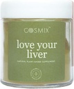 cosmix Love Your Liver, Detoxifikácia pečene a obličiek, očisťuje krv, zníženie zápalu, Bhumi Amalaki, Milk Thitle, Turmerica, 60G - robí až 40 Servings, Rastlinné-založené superfood Blend