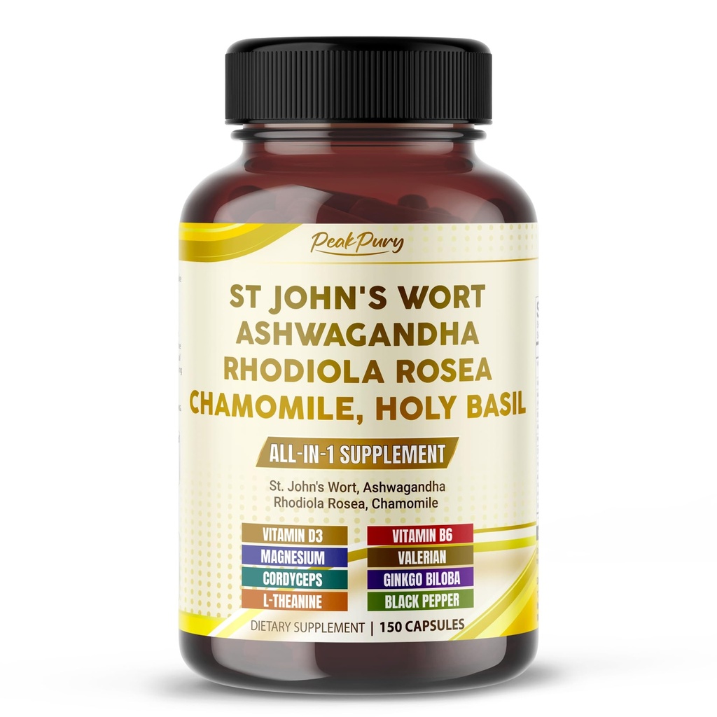 St. John's Wort Ashwagandha Rhodiola Rosea harmanček - Made in USA
