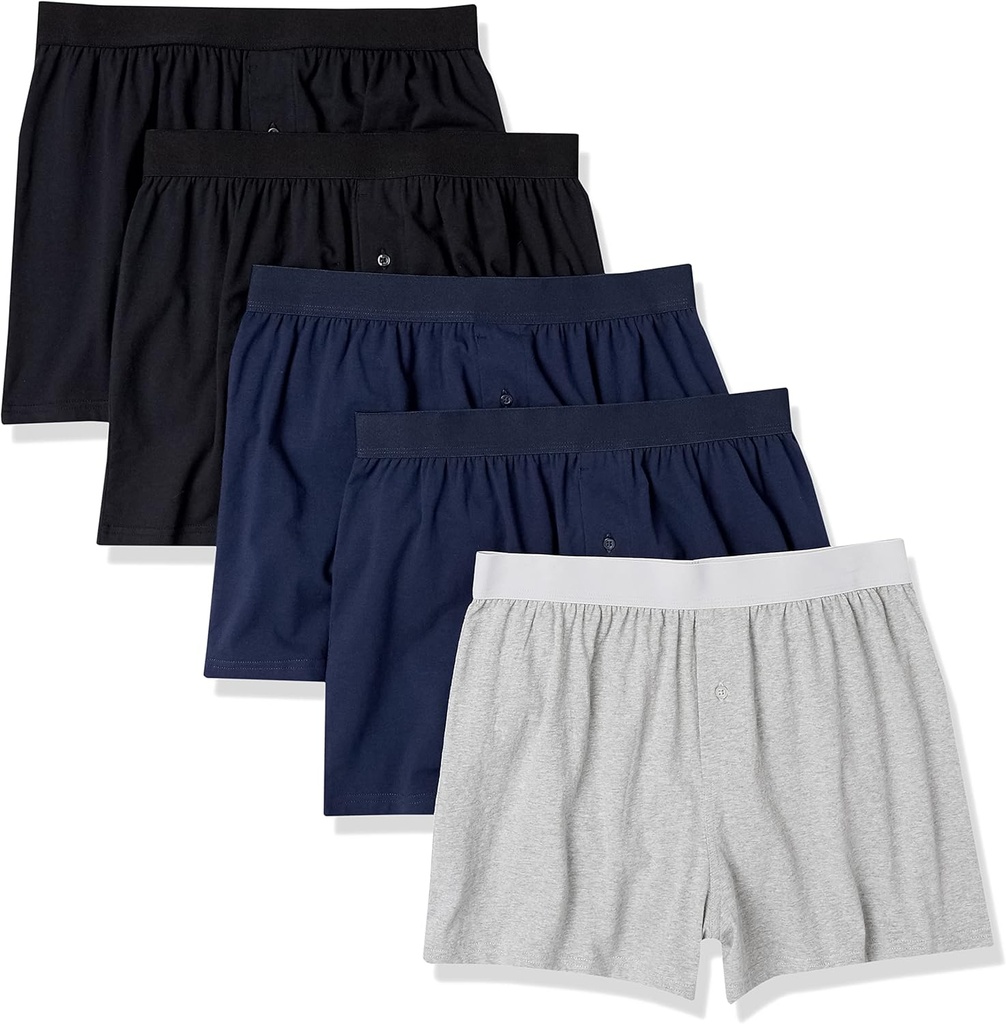Amazon Essentials Cotton Jersey Boxers - Pánske spodné prádlo, k dispozícii vo veľkých & Vysokých, balenie 5
