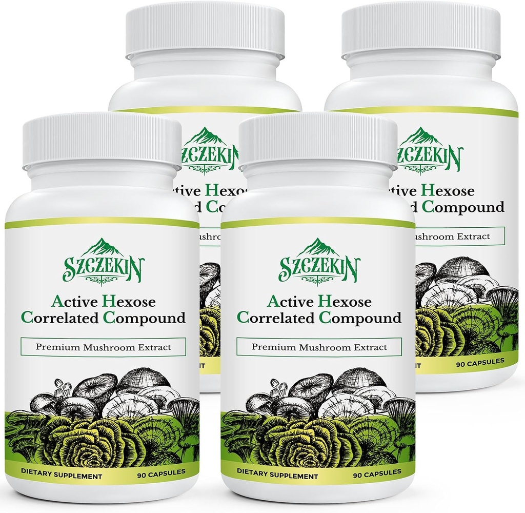 Aktívna zmes súvisiaca s hexózou 1500 mg doplnok, prírodný 8 Mushroom extrakt doplnok, imunitný systém, funkcia pečene, prírodný zabijak a T bunky aktivita, 360 Veggie kapsule