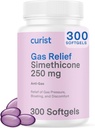 Curist Gas Relief Simeticone 250 mg Softgels (300 gróf) - Digestive Relief, Bloating Relief & Anti flatulence Gas Pills for Adults helps Gas and Bloating Relief (300 Soft Gels)