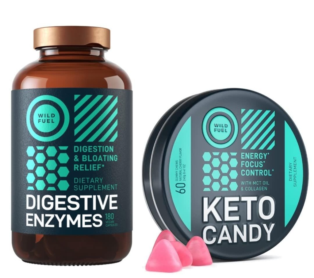 WILD PALIVO Keto Candy s MCT olejom a kolagénom a tráviacimi enzýmami s probiotickou a prebiotickou zmesou