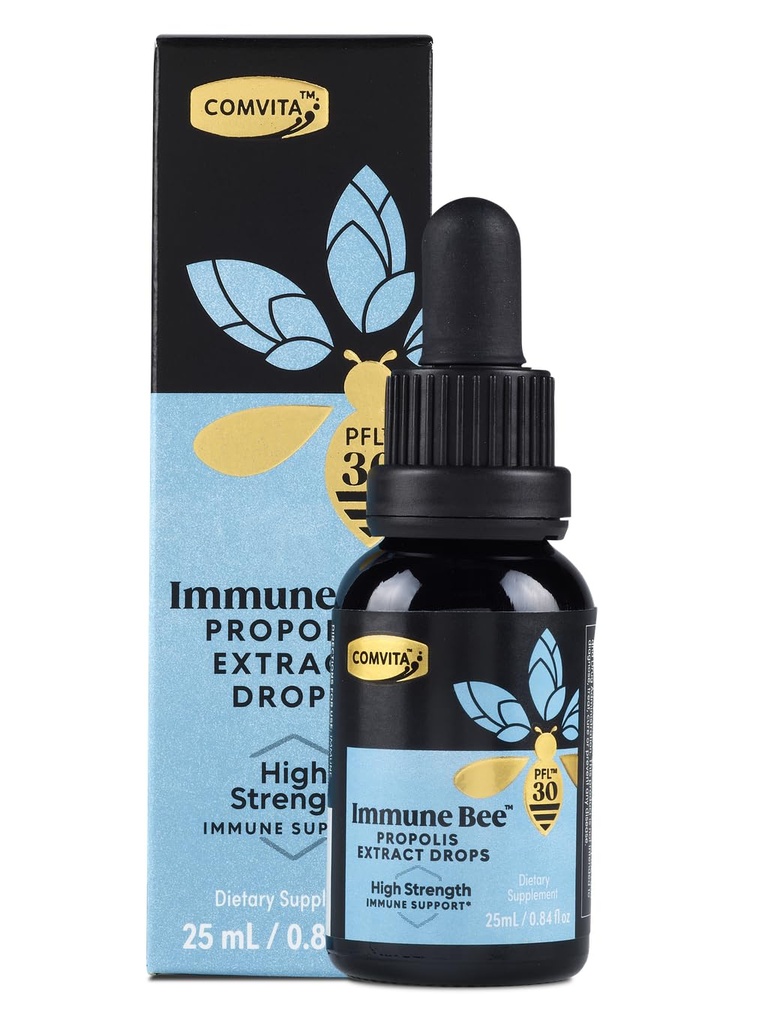Comvita Extra sila Včelí Propolis extrakt - Prírodná imúnna podpora, kvapky na orálne zdravie, Propolis Liquid, pomáha Soothe Throat, alkohol bez - PFL 30, 0.8 fl oz Sklenená fľaša