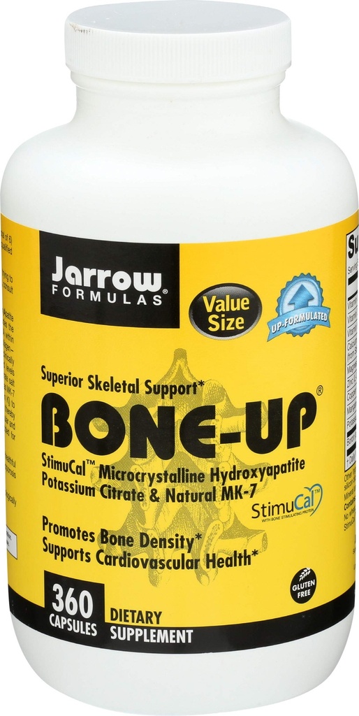 Jarrow Formuly BoneUp pre kostnú hustotu - Vitamín D3 a K2, Podpora vápnika, 360 Kapsule, Podporuje Skeletal Nutrition, Až 60 dní