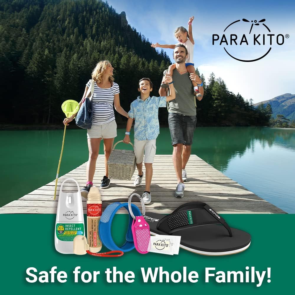 Para'Kito Mosquito Bonus Pack - 2 Mosquito Wristbands 2 Doplnky (čierna + biela) + Insect Repelent Spray