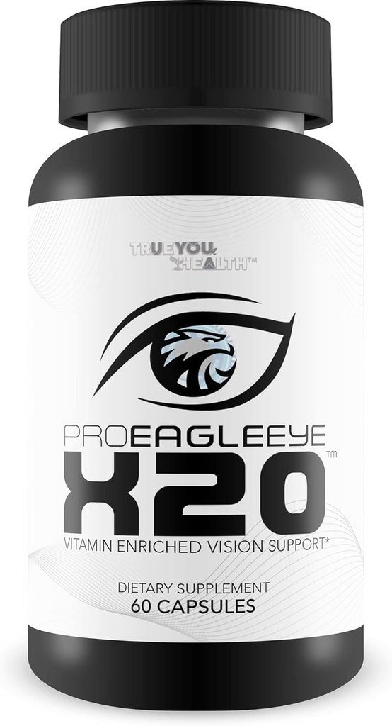 Pro EagleEye x20 - Podpora videnia obohateného vitamínom - Doplnok multivitamínovej a minerálnej vízie - Pomoc Očný zrak a zdravie očí - Pro Eagle Eye X20 Vitamíny na posilnenie zraku - Detaily pomoci
