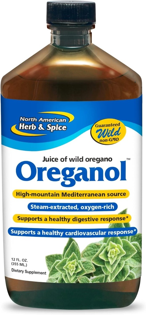 SEVERNÁ AMERICKÁ HERB & SPICE Oreganol P73 Juice - 12 fl oz, balenie po 5 - Wild Oregano Oil - Heart & Digestive Health - Obličky, pankreas a podpora pečene - non-GMO - 865 Celkové služby