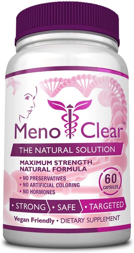 Consumer Health MenoClear Night - 30 Kapsule - Menopauza Starostlivosť - Zníženie návalov horúčavy, Mood Swings, a podráždenosť - Melatonin, Valerian, Hesperidin - Made in The USA