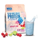WILD Society - Clear Swhey Protein + Electrolytes - Osviežujúci srsť Protein Isolát prášok - 20g Proteín, 0 Pridané cukor, bez GMO, Prírodné príchute a farby - Rocket Pop, 16 oz